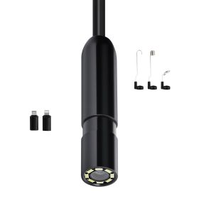 Endoscope Camera with Light, 1920P HD Borescope for Android & IOS, 8 LED Lights Inspection Camera with 16.4FT Semi-Rigid Cable, 2X Zoom