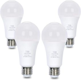 4 Pack 3 Way LED Light Bulbs 50 100 150Watt Soft White 3000K Equivalent, 5/10/15W Three Way Light Bulbs A19 E26 Base, 700 1400 2100 Lumens