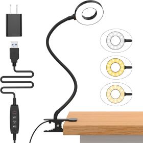iZELL Desk Lamp, [3 Color Modes & 10 Brightness] LED Reading Light with Clamp