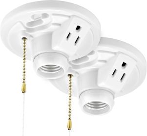 Plastic Lamp Holde E26 Bulb Socket, Outlet Box Mount, 660W, Ceiling Lighting