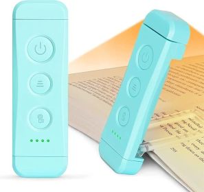 Glocusent USB Rechargeable Book Light, Portable Clip-on LED Reading Light, Reading Lights for Books in Bed with 3 Amber Colors & 5 Brightness Dim