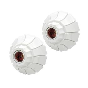 2pcs White/Black Round Plastic Light Socket Outlet Adapter, Bulb lamp Holder Suitable for Home Hallways & Passages (WT)