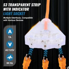 Retractable Extension Cord Reel, 30 FT, Heavy Duty 16AWG/3C SJTOW Power Cord, with Lighted Triple Tap Outlet 10 Amp Circuit Breaker