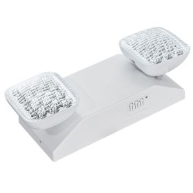 6 Pack Commercial Emergency Light, 3W, White LED Emergency Exit Lighting Fixtures with 180 Minutes Backup Battery Adjustable 2 LED Square Head