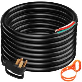 40' 50A RV Camp Power Cord Generator Cord 6/3 + 8/1 AWG NEMA 14-50P to Bare Wire