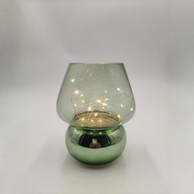 Glass Mushroom Battery-Powered Lamp -Cute Mushroom Shape, Compact Portable Without Restraints, Adding Warmth To Any Corner Battery Not Included (Option: Green)