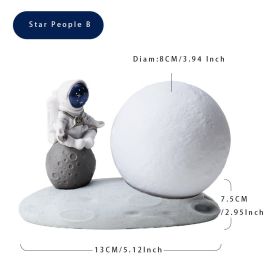 1pc Sitting Astronaut & Moon Night Light; Bedroom Sleep Light; Romantic Birthday Gifts; Bedside Table Lamp; Rechargeable Dimmable Atmosphere Nigh (Items: Astronaut With Black Helmet & Moon Lamp B)
