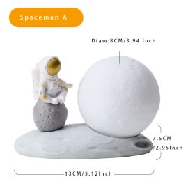 1pc Sitting Astronaut & Moon Night Light; Bedroom Sleep Light; Romantic Birthday Gifts; Bedside Table Lamp; Rechargeable Dimmable Atmosphere Nigh (Items: Astronaut With Golden Helmet & Moon Lamp A)