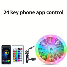 5050 RGB Led Strip Lights Music Sync Color Changing ; Smart Application Remote Control; Led Strip Lights For Bedroom Room Home Decorative Party F (size: 393.7inch/10m)