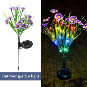 Solar Garden Lights LED Flower Stake Lamp Outdoor Yard Waterproof Patio Decor (Color: Purple, Package: 4 Pack)