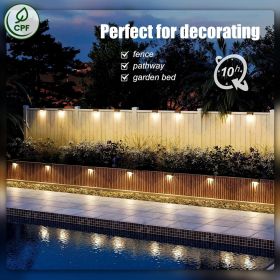 Solar Deck Lights Outdoor 16 Pack, Solar Step Lights Waterproof Led Solar lights for Outdoor Stairs, Step , Fence, Yard, Patio (Color: Warm White)