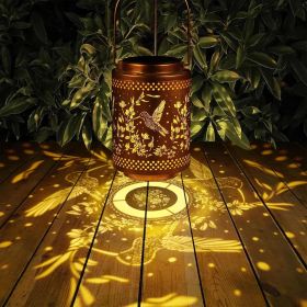 Hummingbird Solar Lanterns Garden Decor Birthday Gifts for Women Mon Grandma Metal Hanging Solar Lights Outdoor Decoration for Outside LED Lanter (Style: Hummingbird)